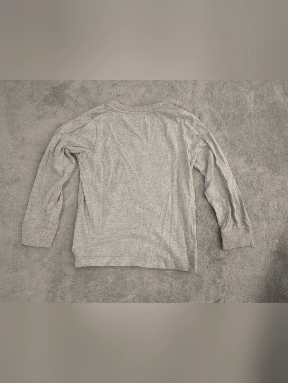 Kids / Boys - L (6-7) - Nike Grey Long Sleeve Tee w/ Logo & Football Graphic